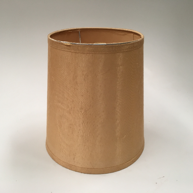 LAMPSHADE, 1960s 70s (Small) - Tan Beige Silk